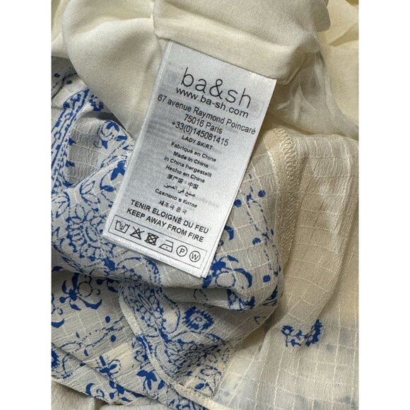 Blue and White Patterned Maxi Skirt - Picture 5 of 6